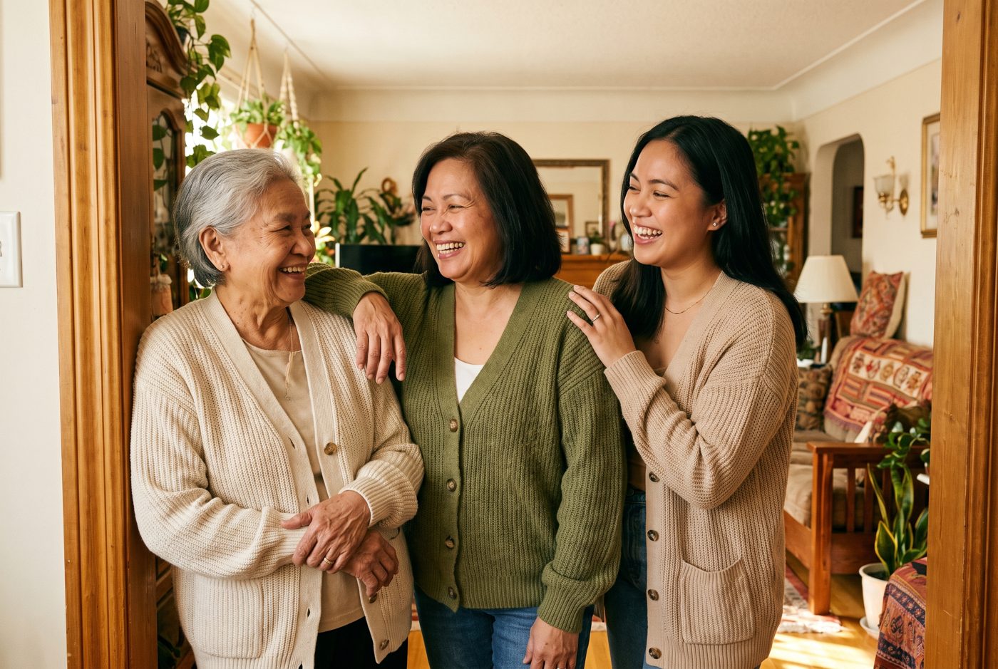 KapwaCare caregivers together in a bright Calgary home